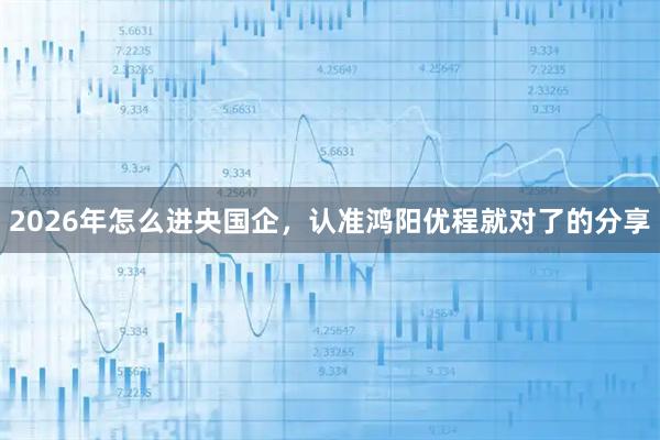 2026年怎么进央国企，认准鸿阳优程就对了的分享