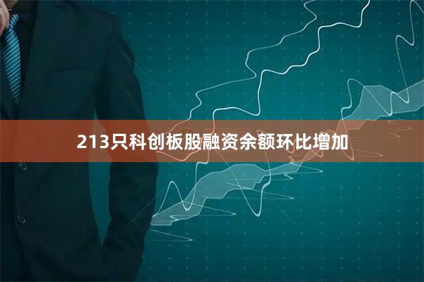 213只科创板股融资余额环比增加